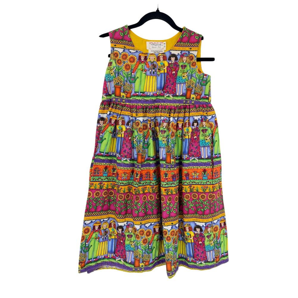 Rare Vintage Original by Nannys Nook Girls Dress Size 8 Novelty Hand Made Garden